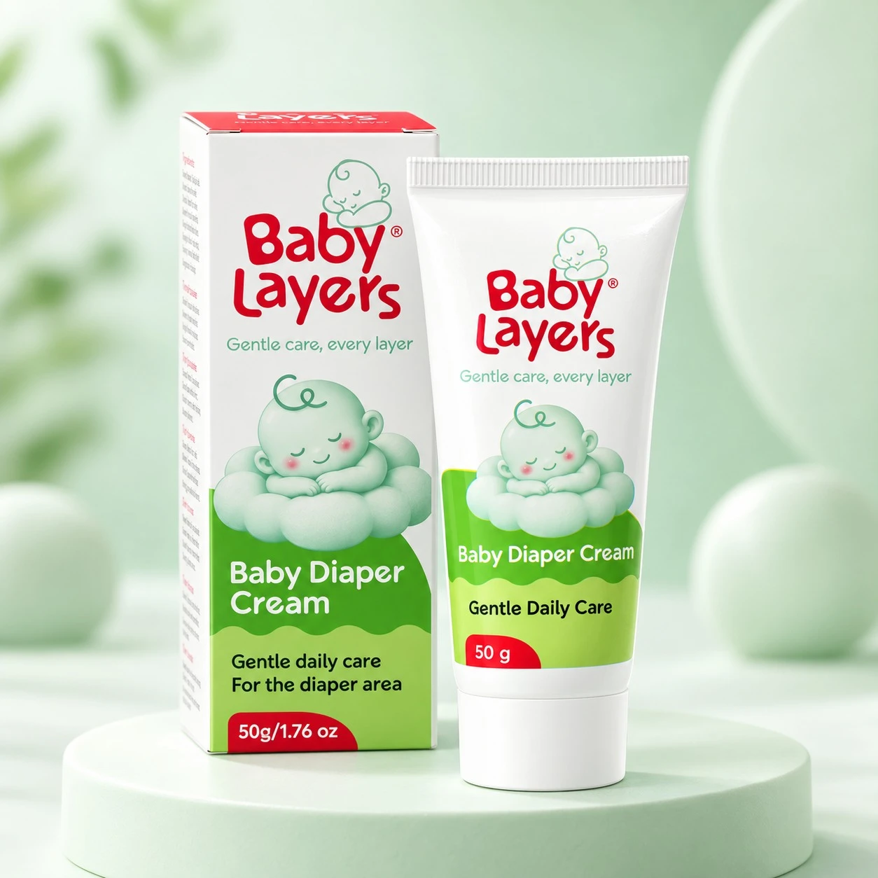 BabyLayers Advanced Baby Diaper Rash Cream for Newborns & Kids | Gentle Daily Care for Diaper Area | With Shea Butter, Aloe Vera & Jojoba Oil | pH 5.5 & Hypoallergenic | 50 ml